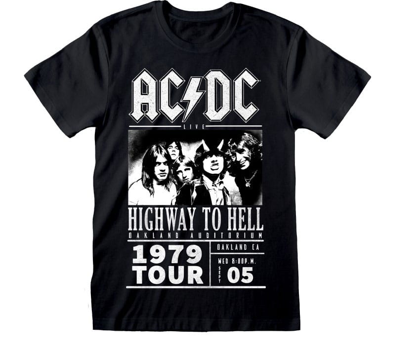 T-shirt AC/DC Ou Metallica Taille L Noir - Occasion Très Bon état - Coupe Tunique