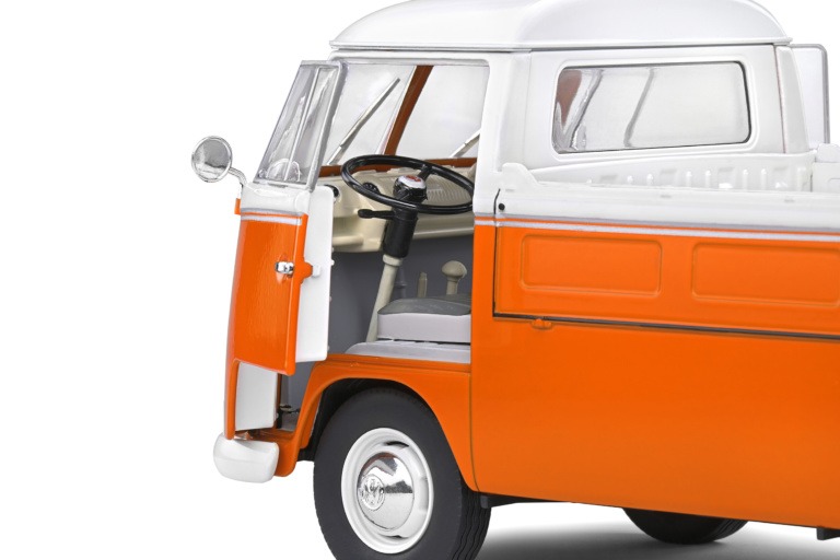 VOLKSWAGEN T1 PICK UP 1950 ORANGE/BLANC 1/18 SOLIDO - Mystères et Passions